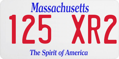 MA license plate 125XR2