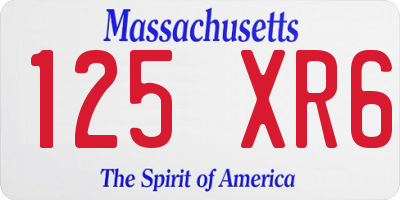 MA license plate 125XR6