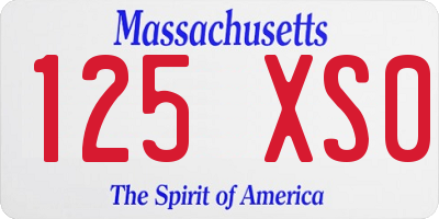 MA license plate 125XS0