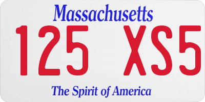 MA license plate 125XS5