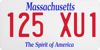 MA license plate 125XU1