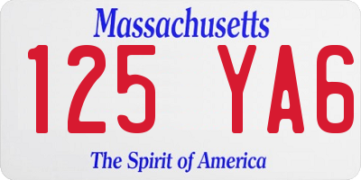 MA license plate 125YA6