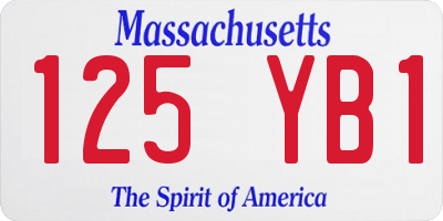 MA license plate 125YB1