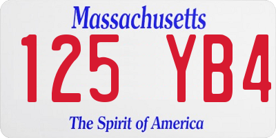MA license plate 125YB4