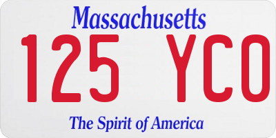 MA license plate 125YC0