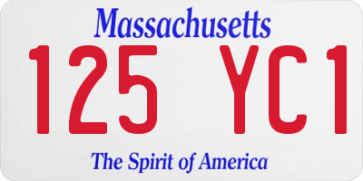MA license plate 125YC1