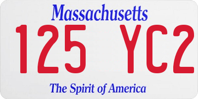 MA license plate 125YC2
