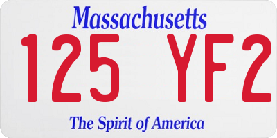 MA license plate 125YF2