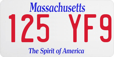 MA license plate 125YF9