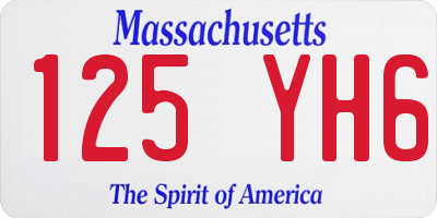 MA license plate 125YH6