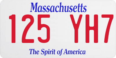 MA license plate 125YH7