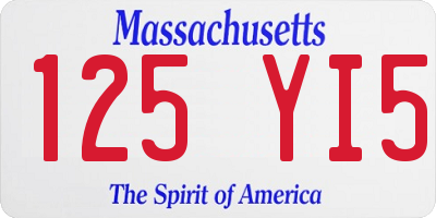 MA license plate 125YI5