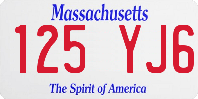 MA license plate 125YJ6
