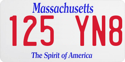 MA license plate 125YN8
