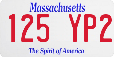 MA license plate 125YP2