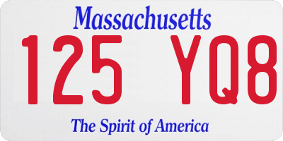 MA license plate 125YQ8