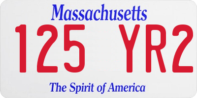 MA license plate 125YR2
