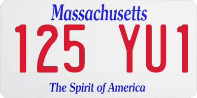 MA license plate 125YU1