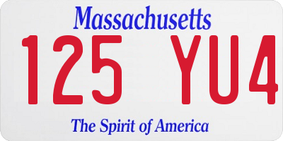 MA license plate 125YU4