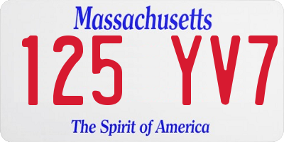 MA license plate 125YV7