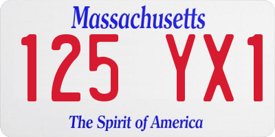 MA license plate 125YX1