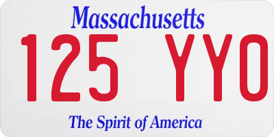 MA license plate 125YY0