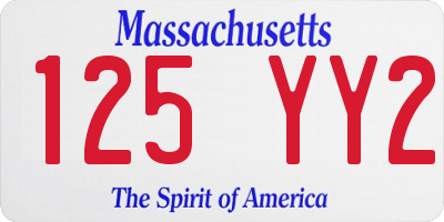 MA license plate 125YY2