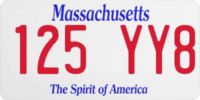 MA license plate 125YY8