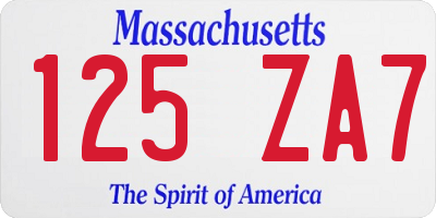 MA license plate 125ZA7