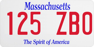 MA license plate 125ZB0