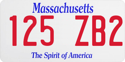 MA license plate 125ZB2