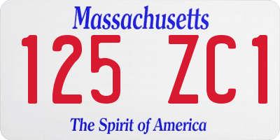 MA license plate 125ZC1