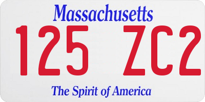 MA license plate 125ZC2