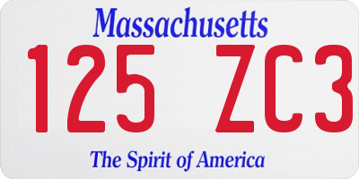 MA license plate 125ZC3