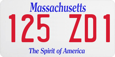 MA license plate 125ZD1