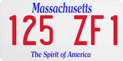 MA license plate 125ZF1
