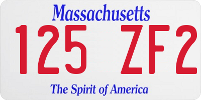 MA license plate 125ZF2