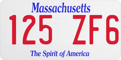 MA license plate 125ZF6