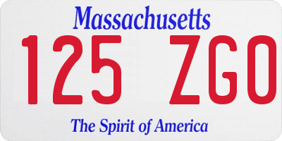 MA license plate 125ZG0