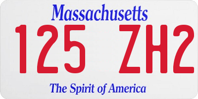 MA license plate 125ZH2