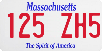 MA license plate 125ZH5