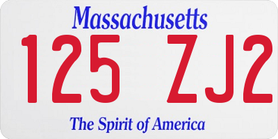 MA license plate 125ZJ2