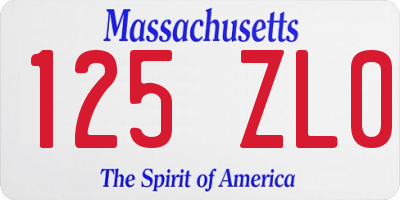 MA license plate 125ZL0