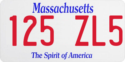 MA license plate 125ZL5