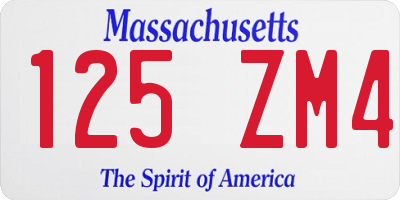MA license plate 125ZM4