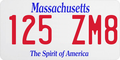 MA license plate 125ZM8