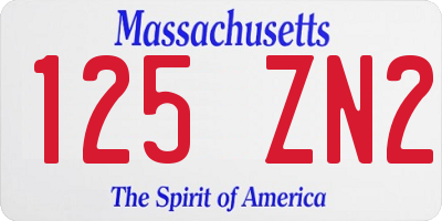 MA license plate 125ZN2