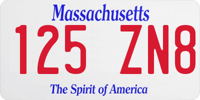 MA license plate 125ZN8