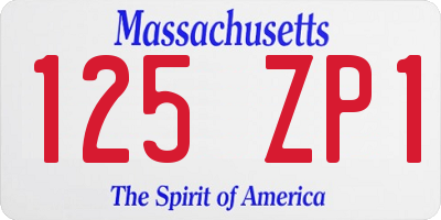 MA license plate 125ZP1