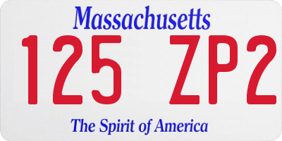 MA license plate 125ZP2